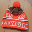 新品ニット帽子Lオレンジ ベビードールBABYDOLLベビド