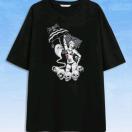 ROMWE★新品★スカル+パンク娘のプリント半袖T/L