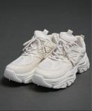 定価5,390円【新品】ダッドスニーカー 厚底スニーカー●アイボリー 38●韓国ファッション ダッドシューズ