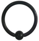 ステンレスボディピアス 16G 内径10mm ボール3mm ブラック シンプル 耳 口 眉 軟骨 ヘリックス トラガス 黒