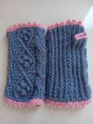ハンドウォーマー(ブルー×ピンク濃)女性用