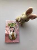 ハンドメイド ヘアゴム 特大 くるみボタン ウサギちゃん♪