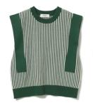 レディース ストライプ ノースリーブプルオーバー