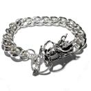 ドラゴン 竜 龍 喜平 ブレスレット アクセサリー 銀色 シルバー色 メンズ