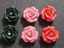 プラパーツ 手芸・アクセサリーパーツ  ストーン付き薔薇 パーツ 6個セット デコパーツ