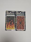 (4) 炎&スパイダー ラインストーン シート ジュエリーシール  2枚セット 定価¥1428