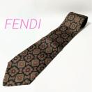 美品 FENDI フェンディ ネクタイ 花 柄 シルク