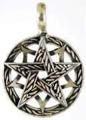 AzureGreen Knot Work Pentagram pendant