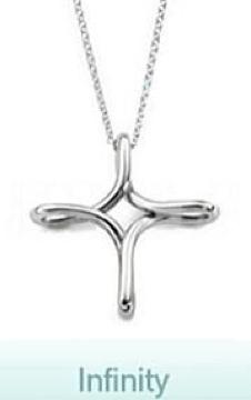 【プラチナ】インフィニティクロスネックレス 箱付