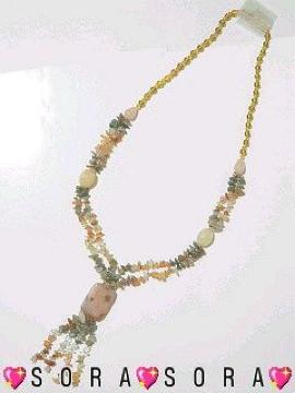 エスニック.豪華.ゴージャス♪天然石マルチビーズ ロングネックレス