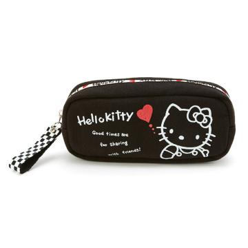 【キティ】可愛い♪コスメ.デジカメ.筆記具.小物入 市松模様ジップBOXポーチ
