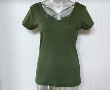 夢展望★バッククロス リブ トップス