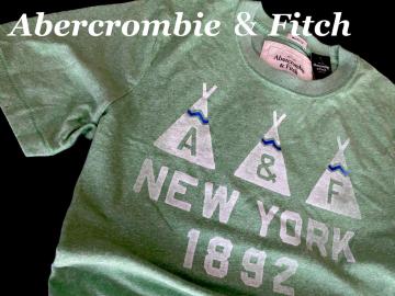 yAbercrombie  FitchzAoN@Vintage Printed XL Musle Fit /Green
