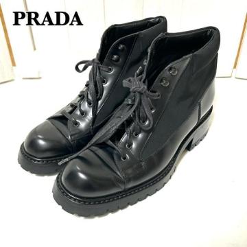 �ɔ��i PRADA �v���_ ���U�[ �V���[�g�u�[�c 35.5