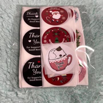 thank youシール 100枚セット Merry Christmas A