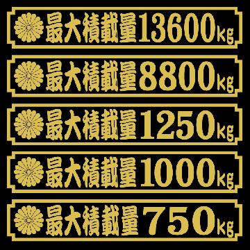 菊紋 最大積載量ステッカー 25センチ かん亭流