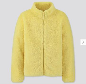 UNIQLO ユニクロ KIDS ファーリーフリースフルジップジャケット(長袖)ふわふわの起毛素材 通学 公園 防寒 120サイズ