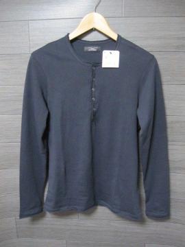 ☆ZARA/ザラ 6B切り放し加工 長袖Tシャツ/メンズ・S/ネイビー☆新品