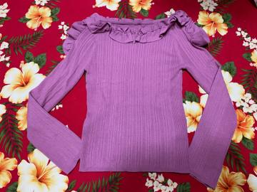 ウィルセレクション☆綺麗なパープルピンク☆肩見せトップス☆