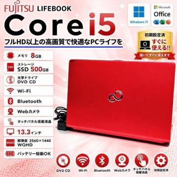 �m�[�g�p�\�R�� LIFEBOOK Corei5 ������8GB SSD500GB Web�J���� �^�b�`�p�l�� DVD Windows