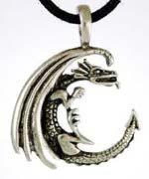 AzureGreen Dragon Moon Celestial amulet