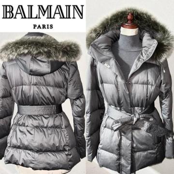 BALMAIN �o���}�� ���� �t�H�b�N�X �є� ���A���t�@�[ �_�E�� �W���P�b�g �R�[�g M ���K �C�O �n�C�u�����h �A�E�^�[