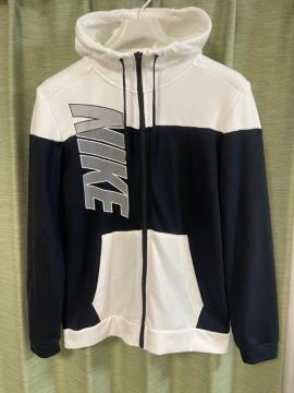 NIKE �i�C�L DRI-FIT �r�b�O���S �t���W�b�v �p�[�J�[ �z���C�g �u���b�N S �W�b�v�A�b�v�p�[�J�[ �u���b�N�z���C�g