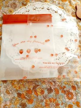 お裾分け☆苺とさくらんぼ柄ジップバック2枚☆