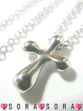 【プラチナ】クロスネックレス 箱付