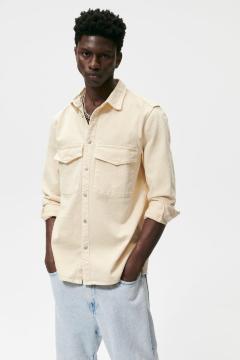 ☆ZARA ザラ カラー デニムシャツ ジャケット ネオンオレンジ/メンズ/S☆☆新品