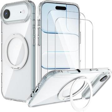 iPhone Air保護ケース(MagSafe対応)+ガラスフィルム(2枚) TPU+PC素材 耐衝撃 全面保護 薄型 軽量クリア