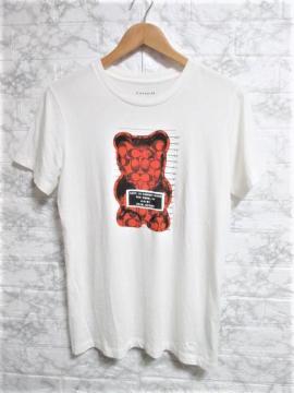 ☆COACH コーチ ロゴ デザイン Tシャツ 半袖/メンズ/XS☆ホワイト