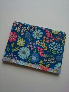 ハンドメイド☆カバー付きティッシュケース★収納ポケット付き☆カラフル花柄★