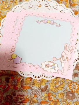お裾分け☆うさぎ柄メモ4枚☆