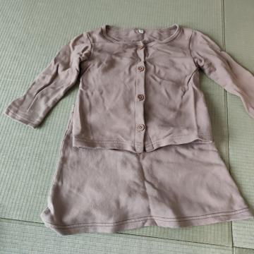 ベビー服 キッズ ベージュ カーディガン ワンピース セットベビー服 キッズ ベージュ カーディガン ワンピース セット