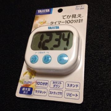 ★送料込★タニタ デジタルタイマー でか見えTD-384-WH【TD384WH