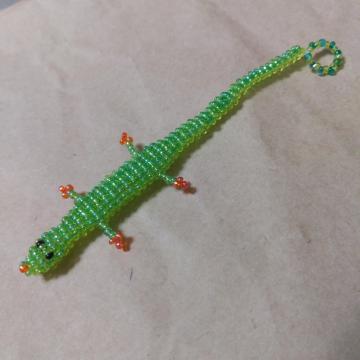 未使用 ビーズマスコット トカゲ ハンドメイド 完成品