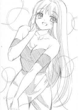 B6サイズ自作イラスト オリジナル 女の子 可愛い ラフ画
