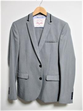 ☆ZARA ザラ セットアップ スーツ/メンズ/36(S)☆シルバーグレー☆新品