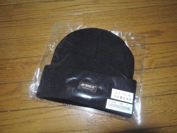 即決 新品 AVIREX アビレックス ニットキャップ 黒 アクリル ビーニー