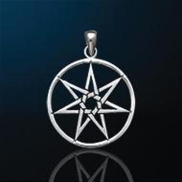 PS Fairy Elven Pentacle Silver Pendant