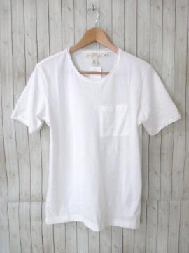 ☆H&M/エイチアンドエム ポケット付き 半袖Tシャツ/メンズ/XS/白☆新品