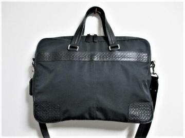 ☆COACH コーチ ロゴ レザー ビジネスバッグ ショルダーバッグ☆ブラック