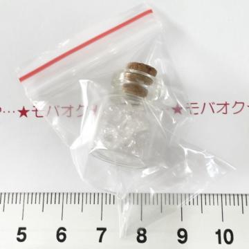 29*クラックガラスビーズ入り ガラスの小瓶 蓋接着なし 28