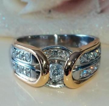 �V�RDiamond�����O�����_�C���̋P���Ik18/pt900��