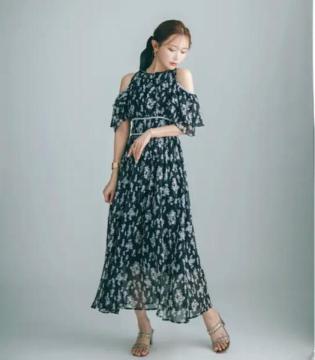 Crayme, 3way Sleeve Flower Dress