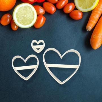 ハート形 心の形クッキー型 3個セット 抜き型 粘土型 お菓子作り 弁当 粘土