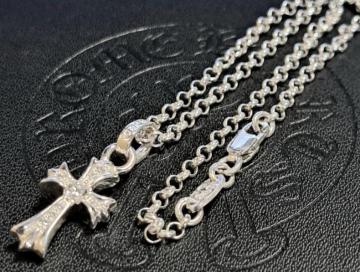 CHROME HEARTS/CH�N���X �x�r�[�t�@�b�g�`���[�� �_�C��pave�~���[���`�F�[�� 20inch 2�_❕