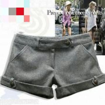 《New》大人セレカジ★ダブル裾・プレミアム*ショートパンツ<グレーL>