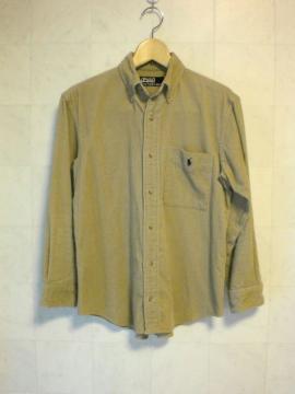 □POLO RALPH LAUREN/ポロラルフローレン 七分袖 コーデュロイシャツ/メンズ/ベージュ